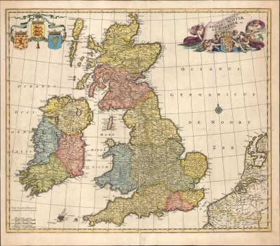 1670 / 1680 Frederic De Wit Map of the British Isles