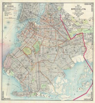 1905 Hyde Map or Plan of Brooklyn, New York