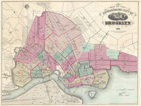 1865 McCloskey Pocket Map of Brooklyn, New York