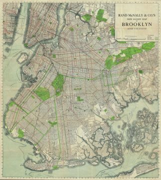 1911 Rand McNally Pocket Map of Brooklyn, New York