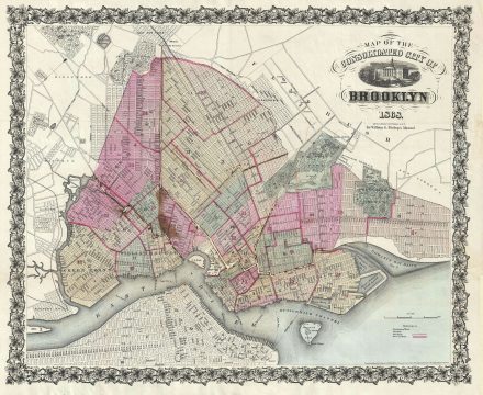 1868 Bishop Map of Brooklyn, New York