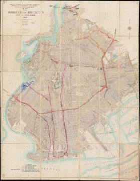 1939 Borough of Brooklyn City Map or Plan of Brooklyn w/ Manuscript Railroads