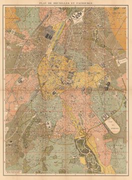 1920 Boeck City Plan or Map of Brussels, Belgium