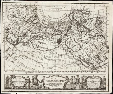 1757 Spanish Edition of the Buache / De l'Isle Sea of the West Map