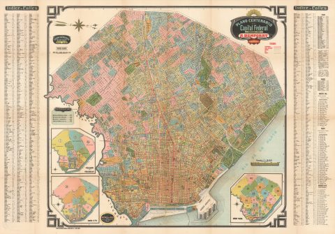 1915 Bemporat Map of Buenos Aires, Argentina