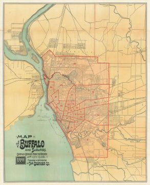 1891 Courier Company City Plan or Map of Buffalo, New York
