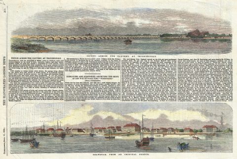 1854 Illustrated London News View of Bund, Shanghai, China