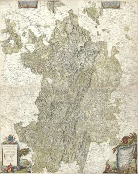 1782 Gauthey Wall Map of Burgundy or Bourgogne (Wine Map), France