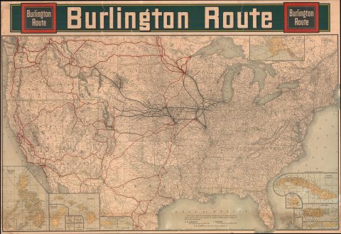 1902 Poole Brothers Railroad Map of the United States