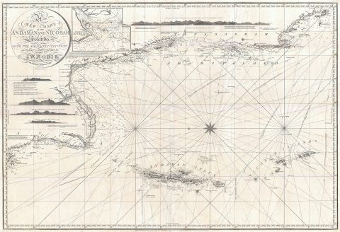 1831 Norie Map of the Andaman Islands, South Burma, and Thailand West Coast