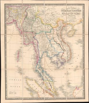 1879 Wyld Map of Southeast Asia: Burma, Thailand, Malaya, Singapore, Vietnam