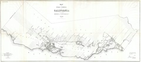 1854 Duval Public Survey Map of California