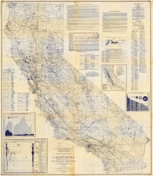 1939 California Division of Mines Map of California Quicksilver (Mercury) Mines