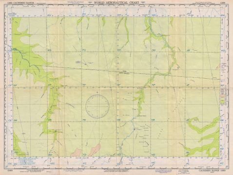 1955 U.S. Air Force Aeronautical Chart or Map of the Cachimbo Range, Brazil