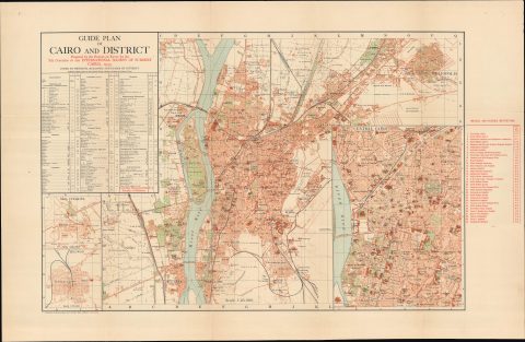 1935 Survey of Egypt City Plan of Cairo, Egypt