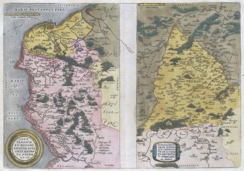 1579 Ortelius Map of Calais and Vermandois, France and Vicinity