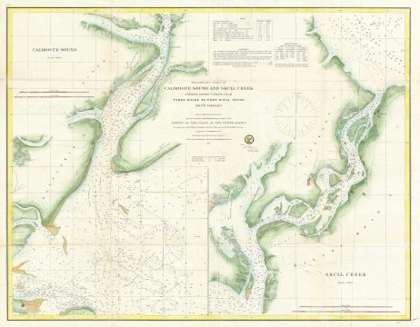 1862 U. S. Coast Survey Map of Calibogue Sound and Skull Creek, South Carolina