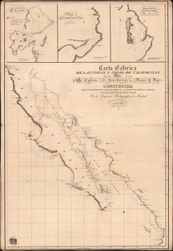 1825 Spanish Dirección Hidrográfico Nautical Chart / Map of Baja California