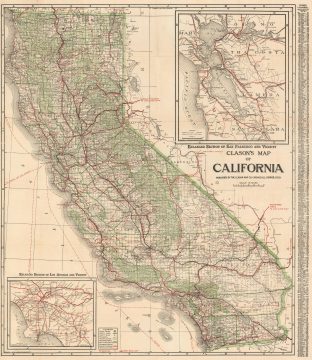 1920 Clason Map of California