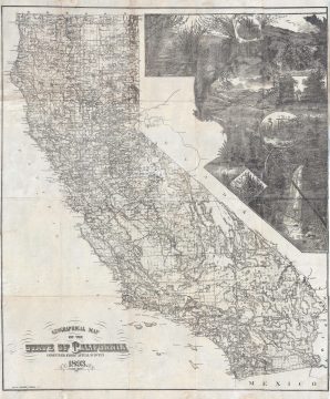 1893 H. S. Crocker Map of California w/ Wine Making Vignette