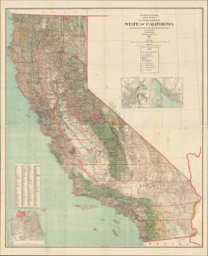 1913 Dinsmore Large Two-Sheet Map of California