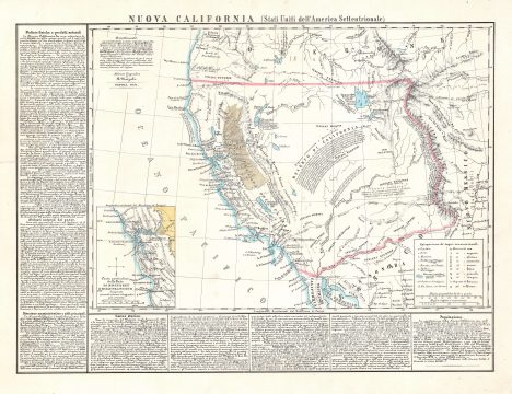 1851 Ferry / Marzolla Map of Gold-Rush-Era California
