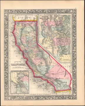 1862 Mitchell Map of California and Great Salt Lake Country
