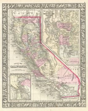 1866 Mitchell Map of California