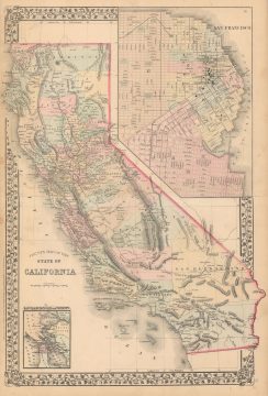 1871 Mitchell Map of California