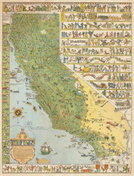 1927 Jo Mora Large Pictorial Map of California