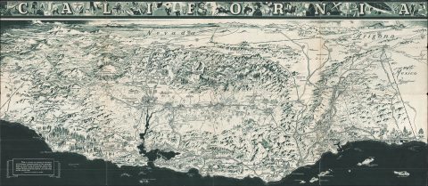 1936 Owens Bird's Eye View of California