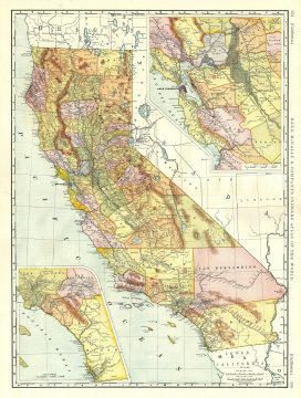 1892 Rand McNally Map of California