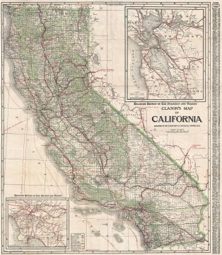 1920 Clason Map of California
