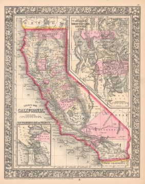 1861 Mitchell Map of California