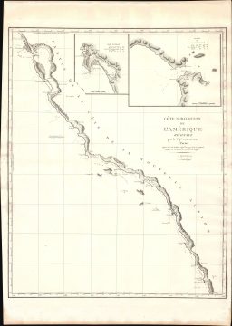 1799 Vancouver Map of the California Coast w/ San Francisco and San Diego