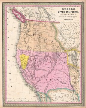 1849 Mitchell Map of California and Oregon, with Gold Region