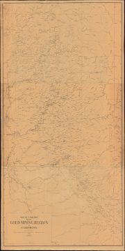 1948 Coy Wall Map of the California Gold Region during the 1848 Gold Rush