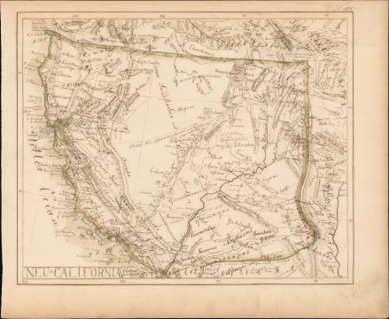 1849 German Manuscript Map of California at the height of the Gold Rush