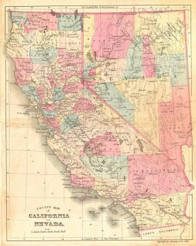 1881 Bradley Map of California and Nevada