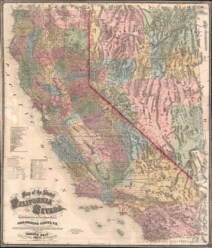 1873 Holt and Gibbes Pocket Map of California and Nevada