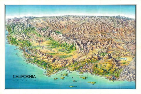 1993 Unique Media Pictorial View of California and Nevada