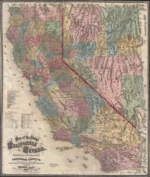 1873 Holt and Gibbes Pocket Map of California and Nevada