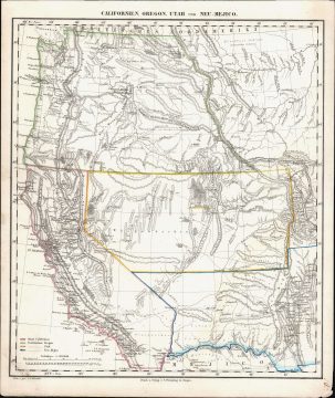 1850 Flemming Map of the Western United States