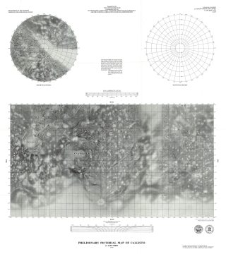 1979 U.S. Geological Survey Pictorial Map of Callisto, Moon of Jupiter