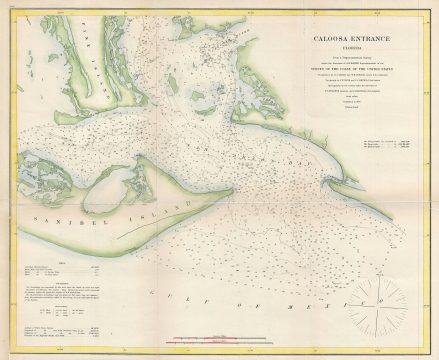 1867 U. S. Coast Survey Map of Caloosa River and the San Carlos Bay, Florida