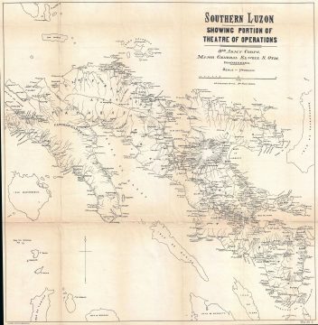 1900 Otis Map of Southern Luzon, the Philippines, during Philippine-American War