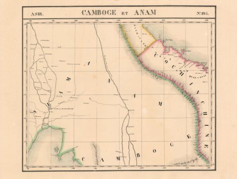 1827 Vandermaelen Map of Thailand, Vietnam and Cambodia