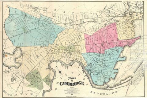 1878 Mason Plan or Map of Cambridge, Massachusetts