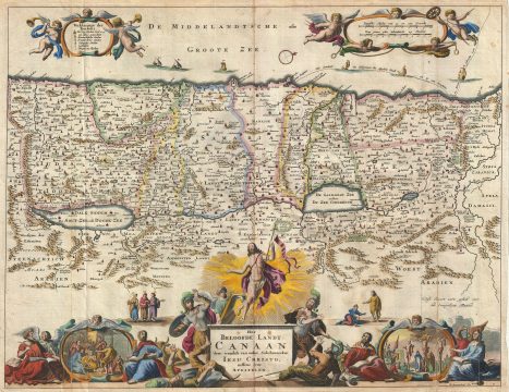 1702 Stoopendaal Map of Canaan (Israel, Palestine, Holy Land)
