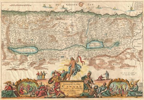 1730 Stoopendaal Map of Canaan (Israel, Palestine, Holy Land)
